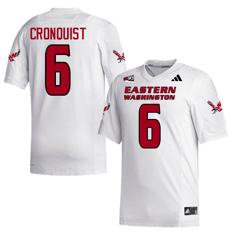 Eastern Washington Eagles #6 Noah Cronquist College Football Jerseys,Uniforms Stitched-White